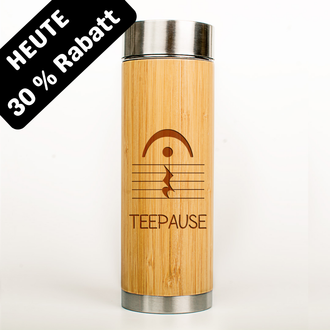Musiker Bio Bambus-Thermoskanne "Tee Pause"