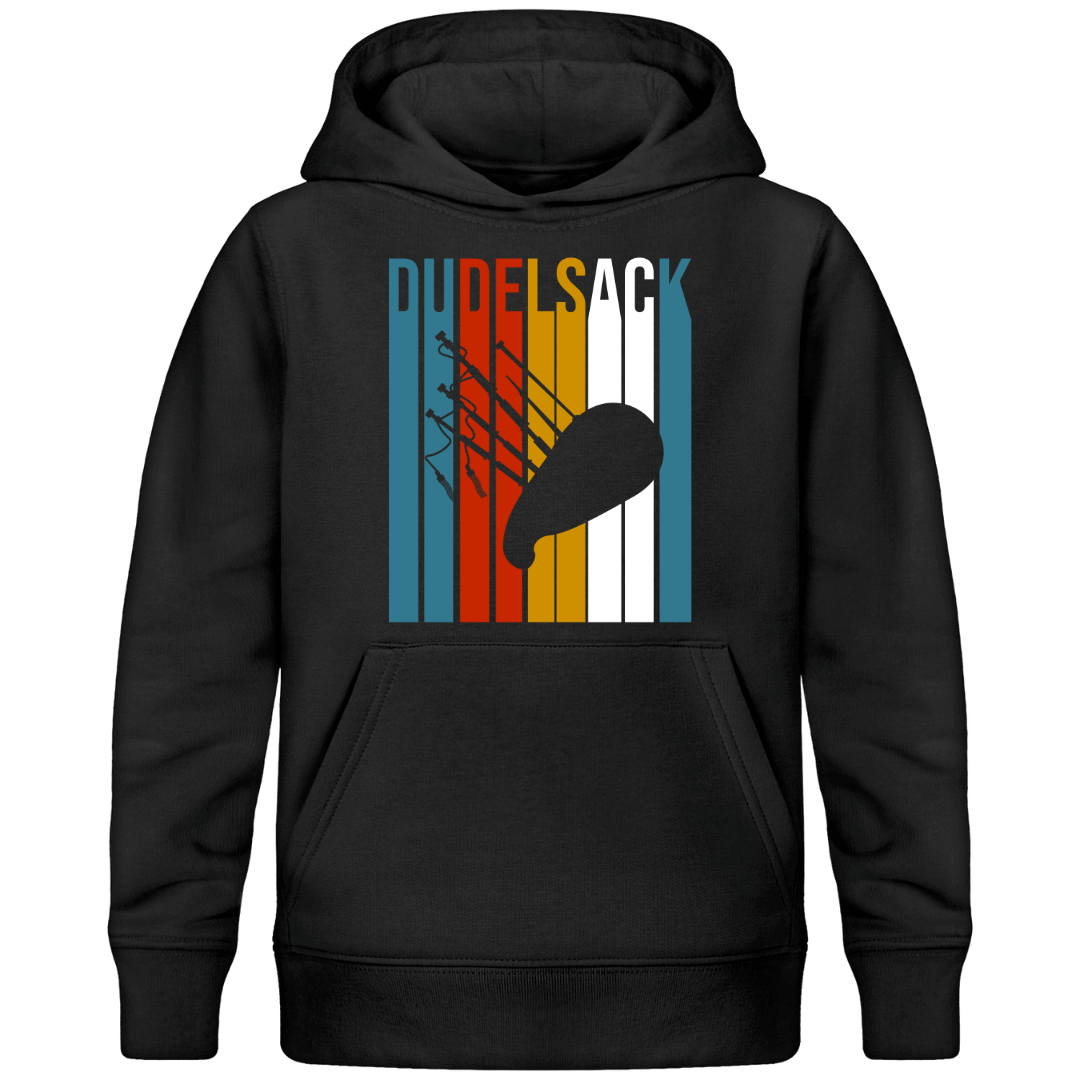 Dudelsack Retro Design – Premium Bio Kinder Hoodie