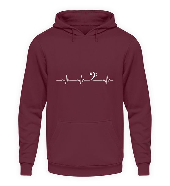 Mein Herz schlägt für Musik Bass – Premium Bio Hoodie
