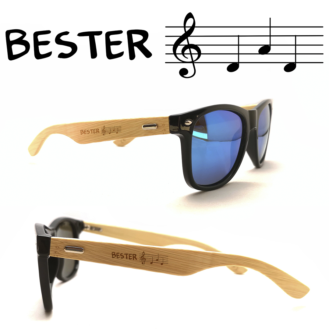 Sonnenbrille "Bester Dad" mit Bambus-Bügeln