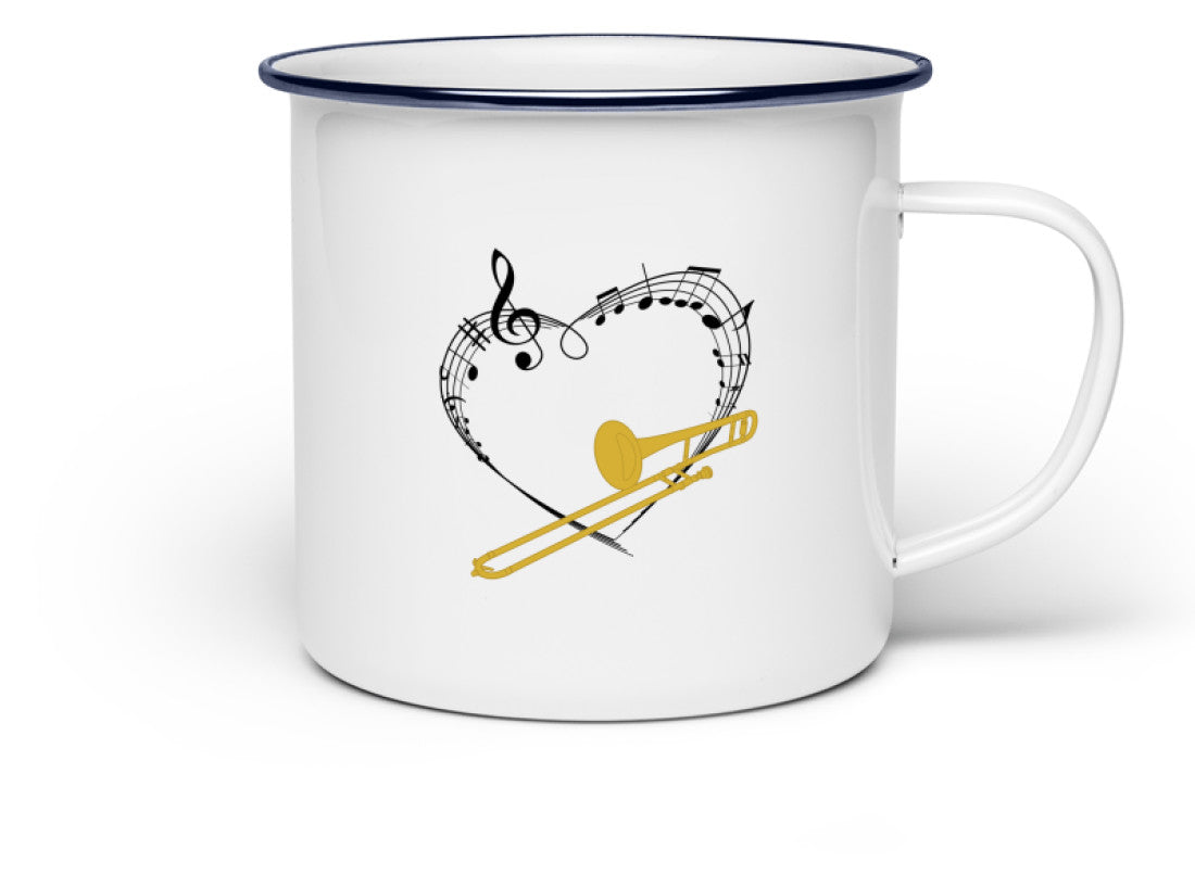 Emaille Tasse Posaune