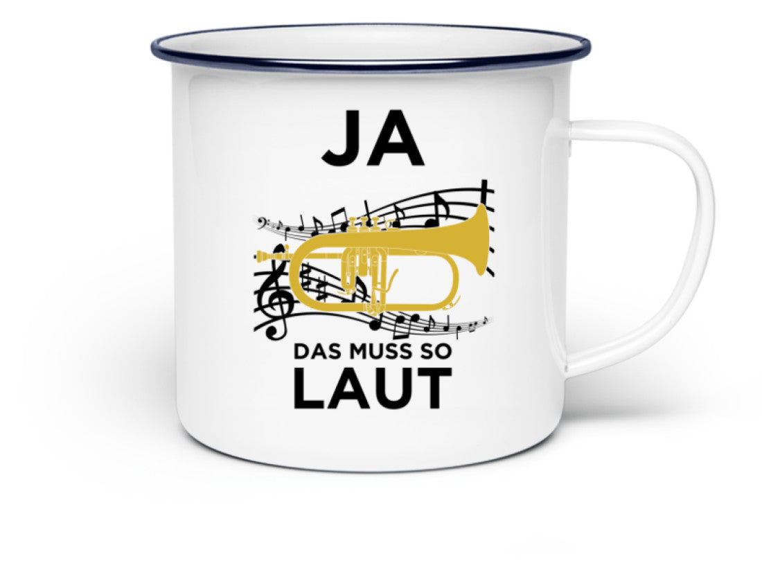 Flügelhorn Kaffeetasse Emaille