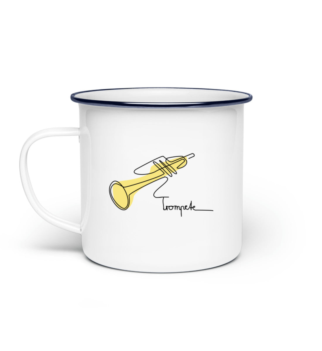 Trompete Emaille Tasse