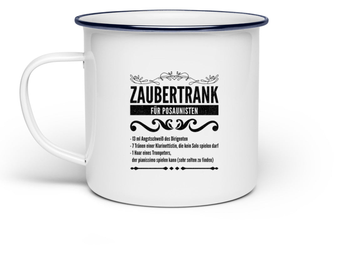 Emaille Tasse Posaune