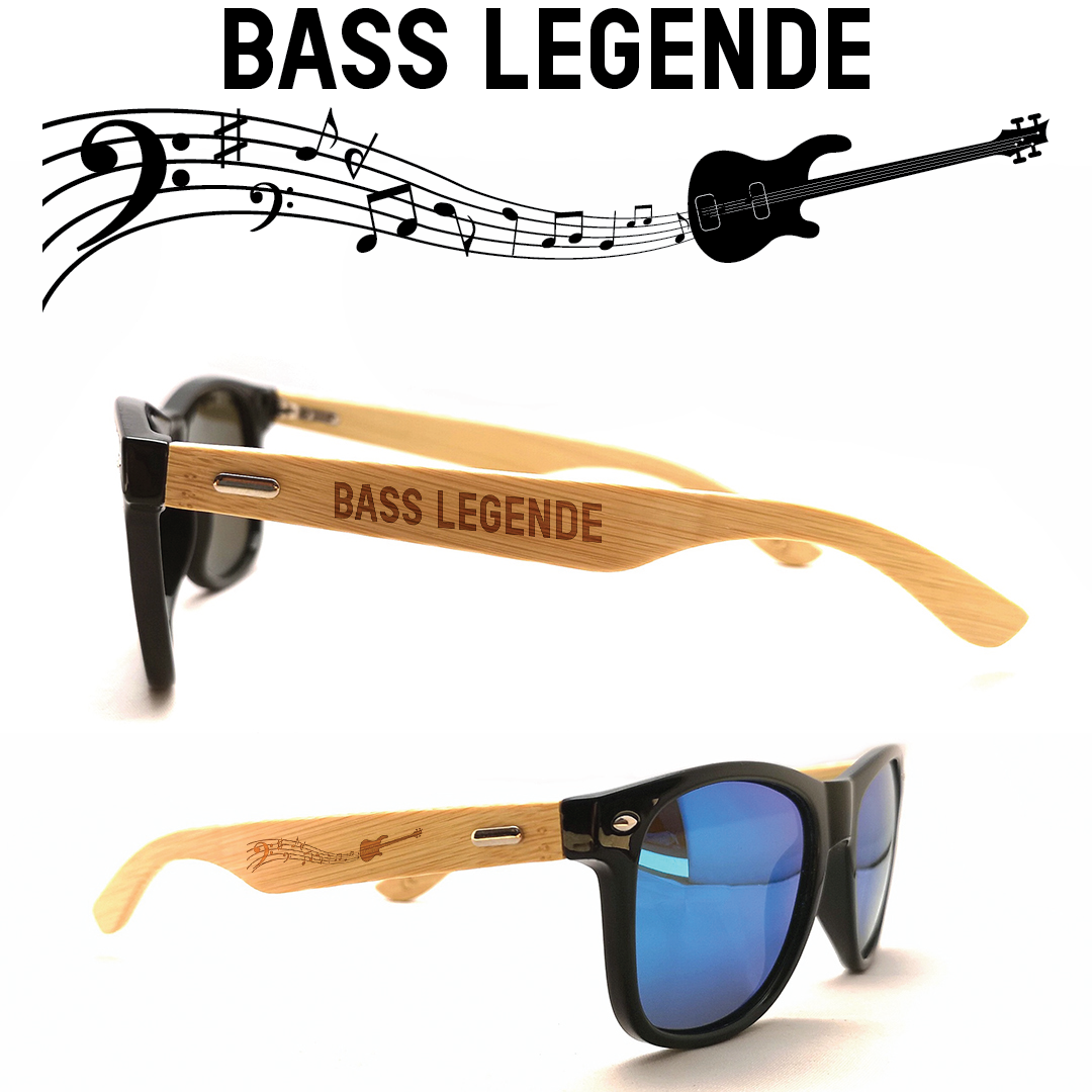 Sonnenbrille "E-Bass Legende" mit Bambus-Bügeln