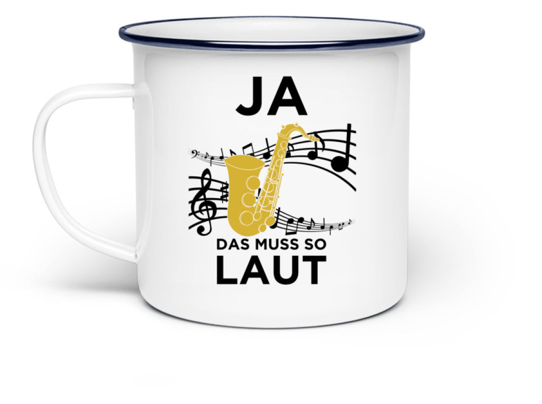 Emaille Tasse Saxophon