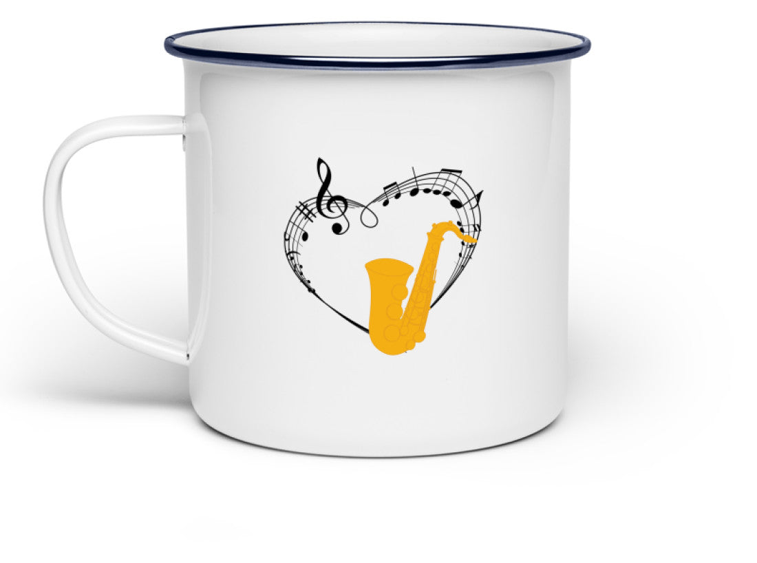 Emaille Tasse Saxophon