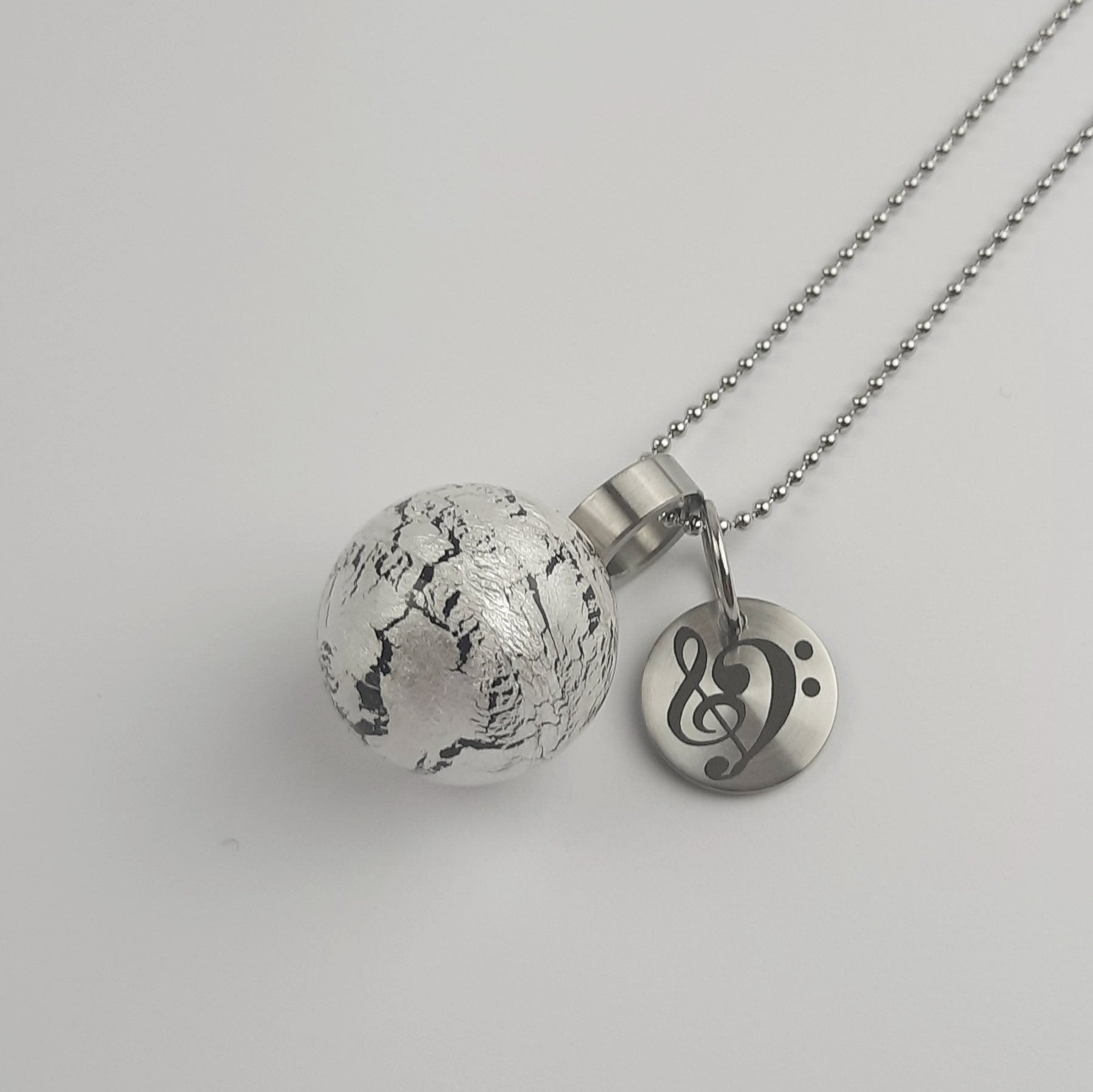 Musiker Kette Musik Herz Silber