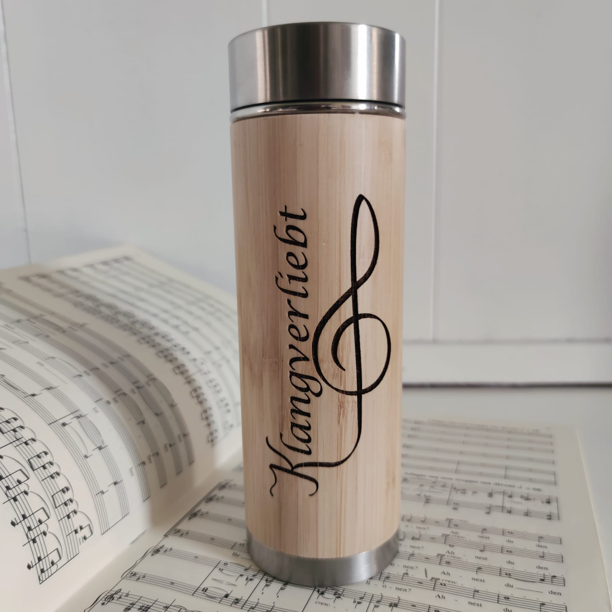 Musiker Bio-Bambus-Thermoskanne "Klangverliebt"