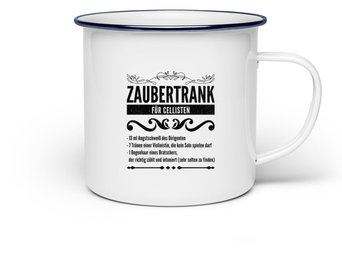 Emaille Tasse Cello
