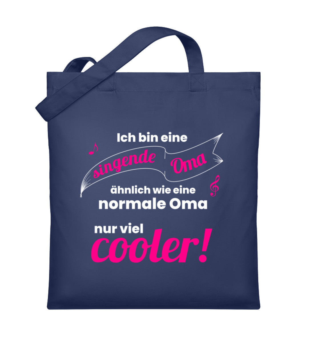 Singende Oma Notentasche Blau