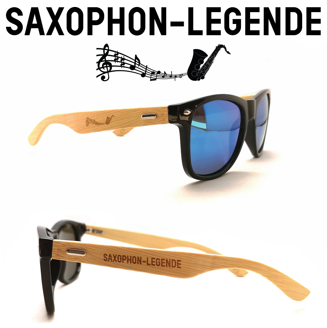 Sonnenbrille "Saxophon Legende" mit Bambus-Bügeln