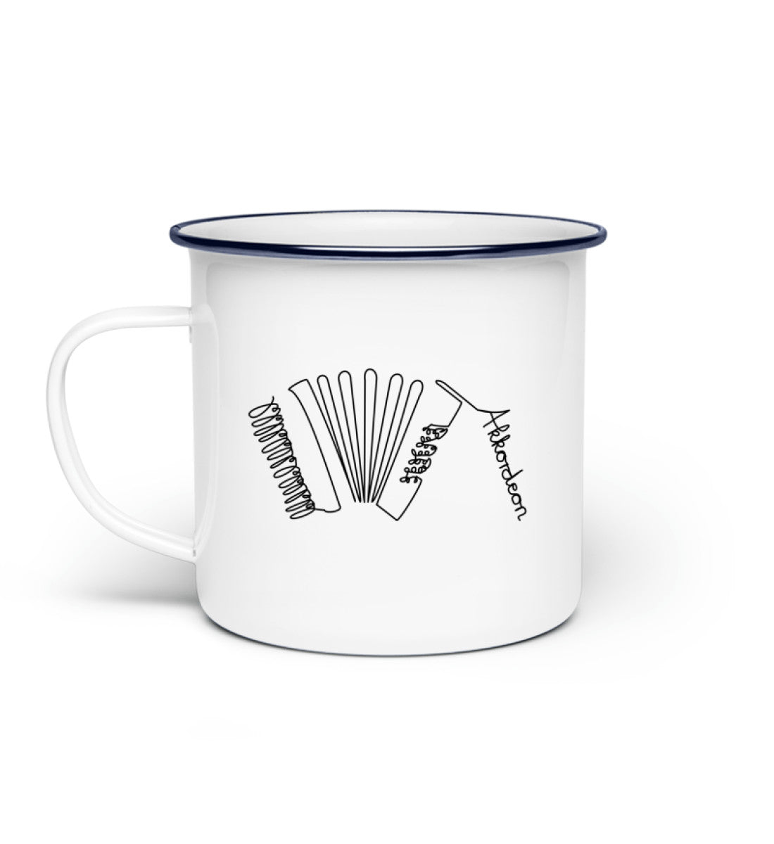 Akkordeon Emaille Tasse