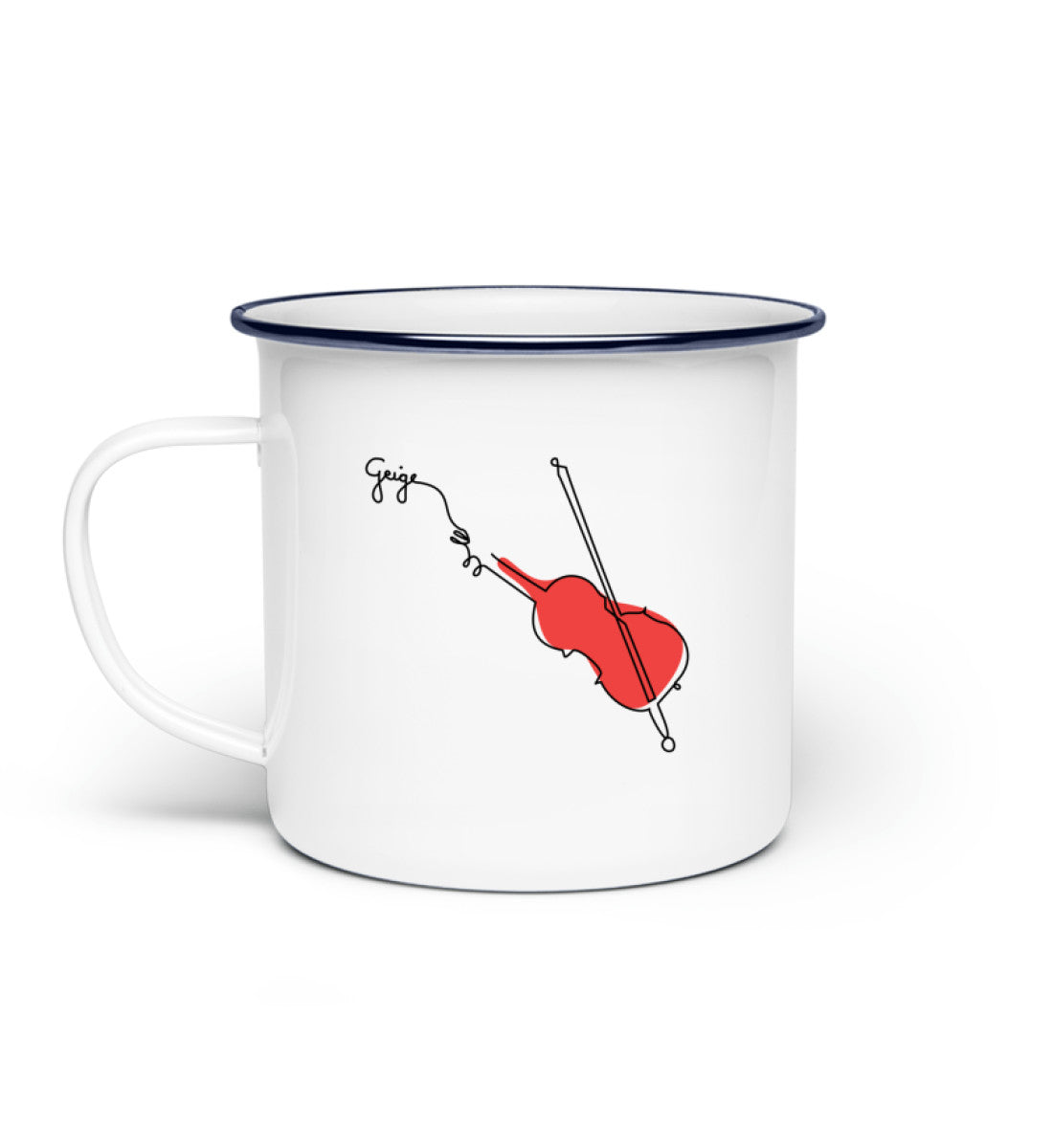 Geige Emaille Tasse