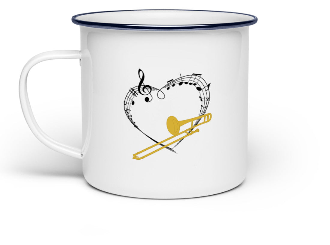 Emaille Tasse Posaune