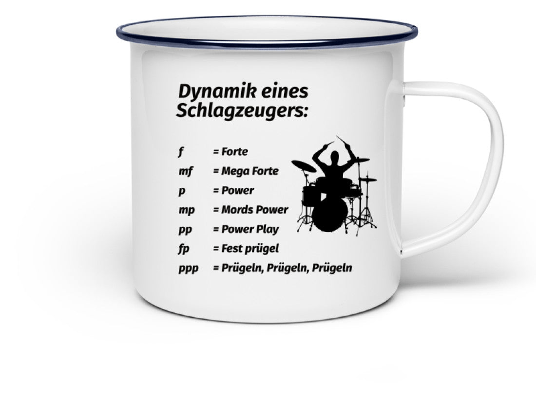 Emaille Tasse Schlagzeug