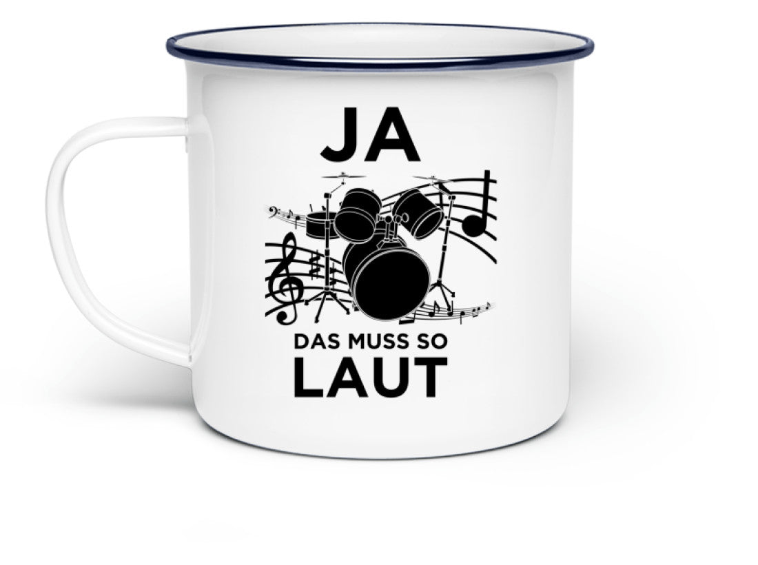 Emaille Tasse Schlagzeug