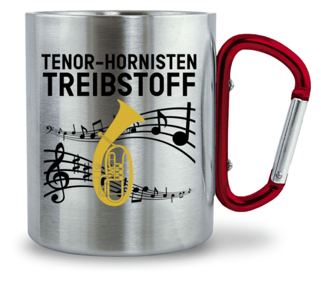 Edelstahl Tasse Tenorhorn mit Karabiner
