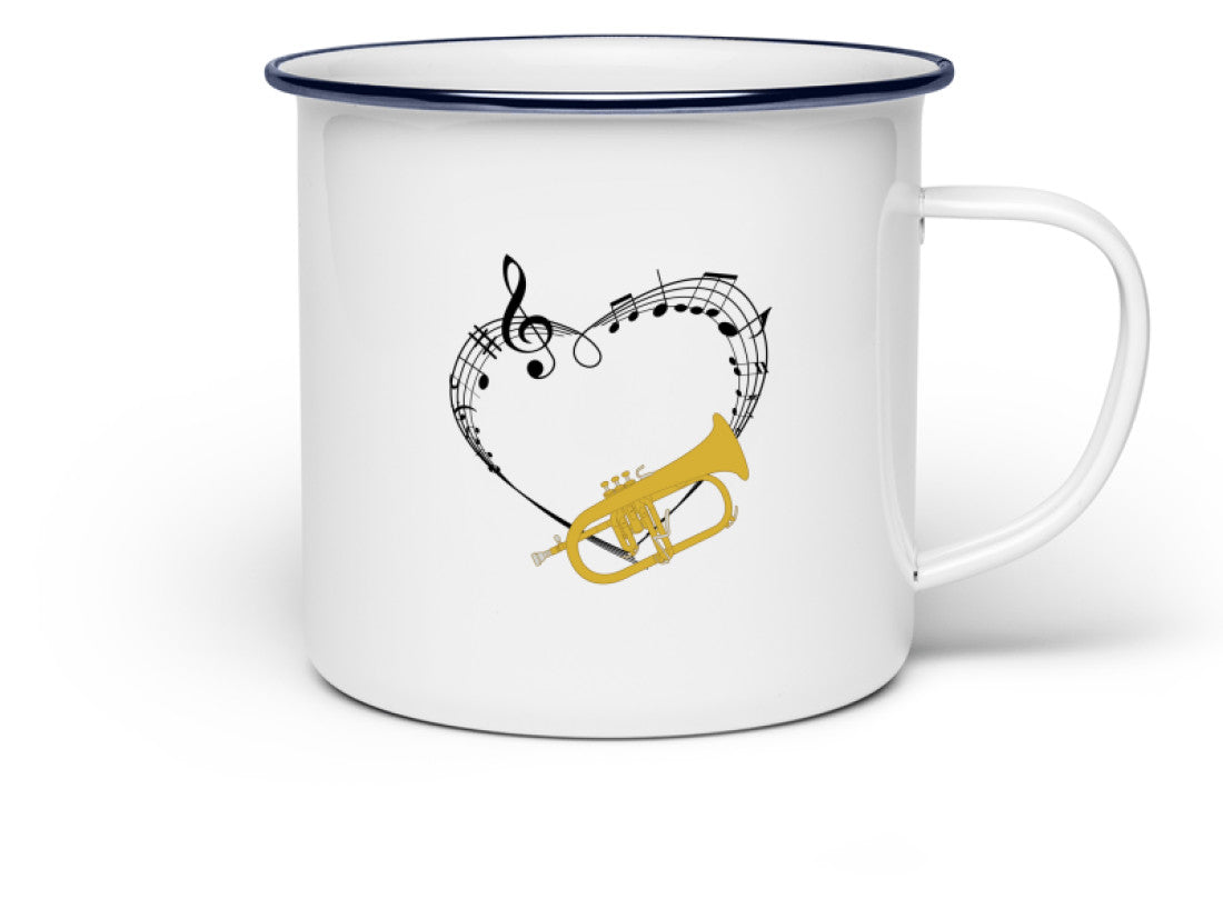Emaille Kaffeetasse Flügelhorn