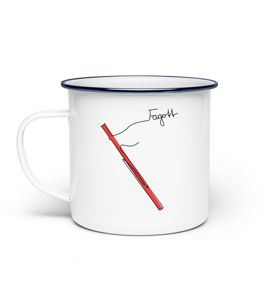 Fagott Emaille Tasse