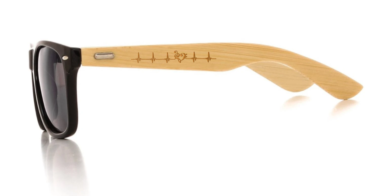 Sonnenbrille "Musiker Herzschlag" mit Bambus-Bügeln