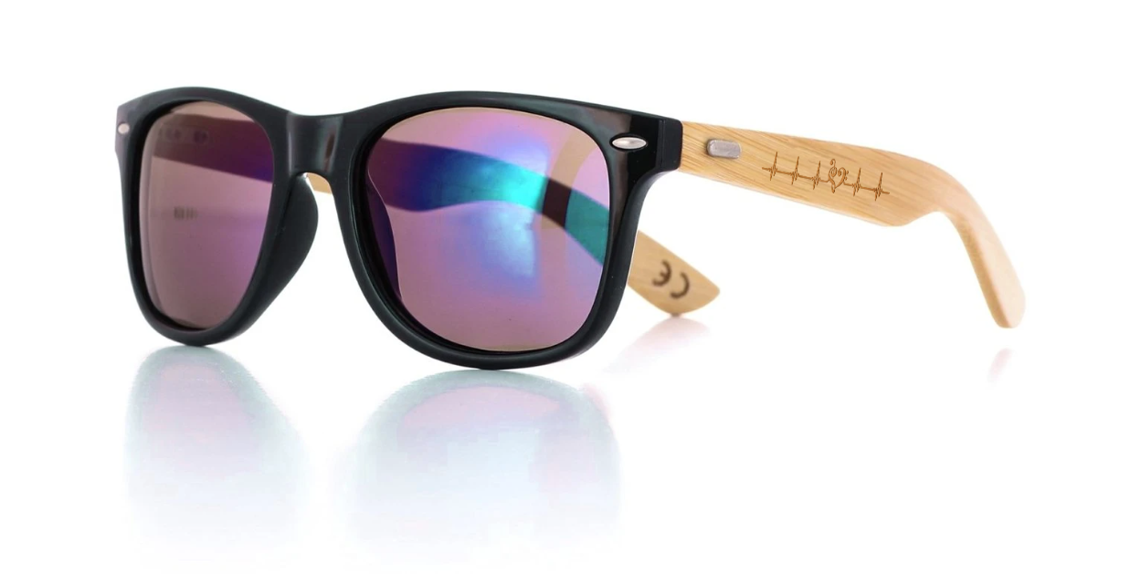 Sonnenbrille "Musiker Herzschlag" mit Bambus-Bügeln