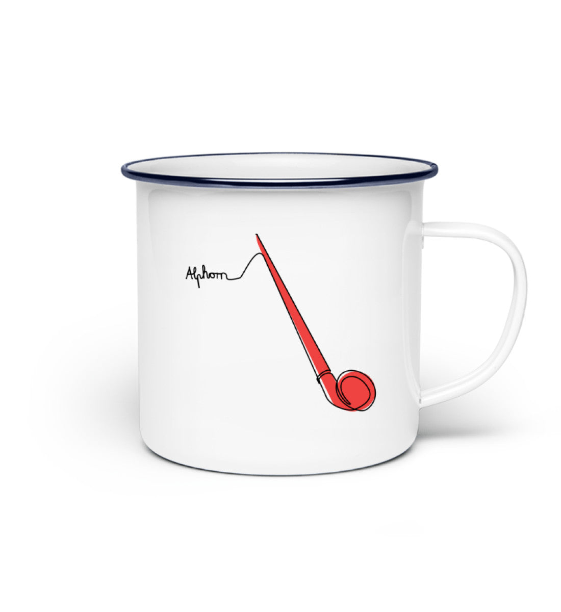 Emaille Tasse Alphorn