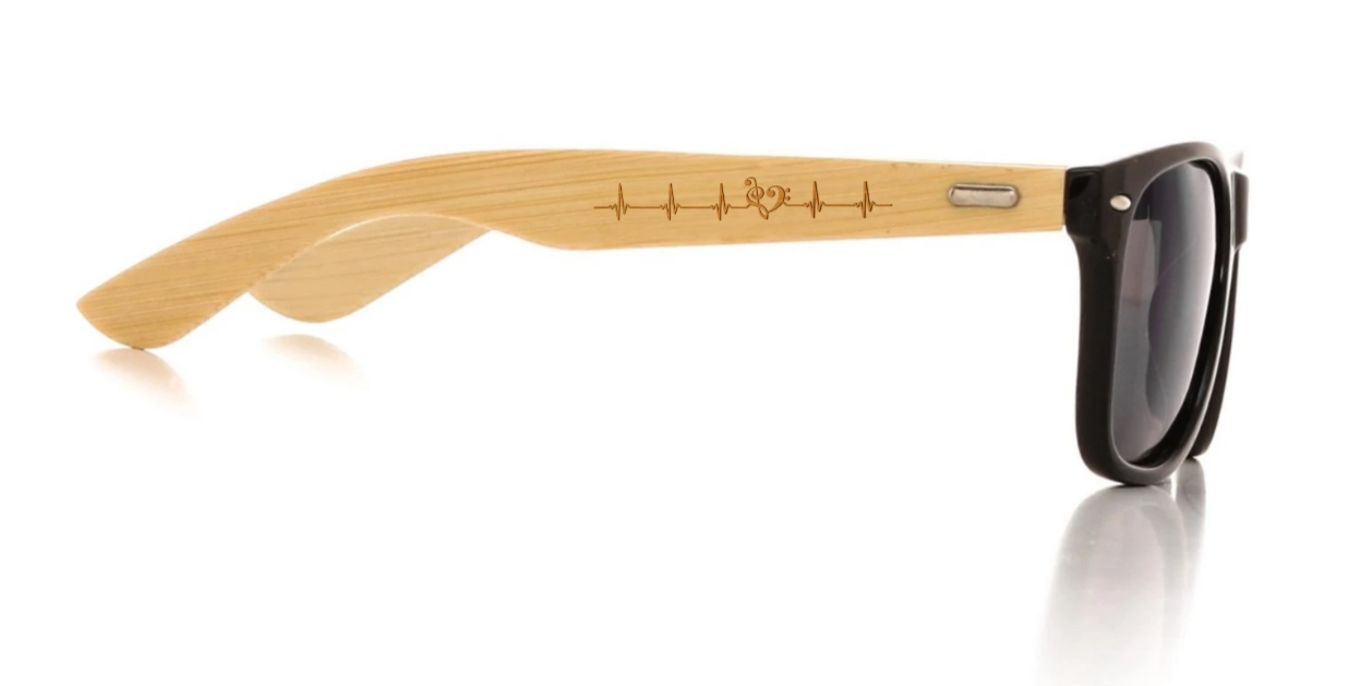 Sonnenbrille "Musiker Herzschlag" mit Bambus-Bügeln