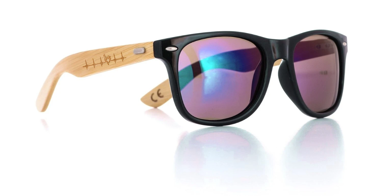 Sonnenbrille "Musiker Herzschlag" mit Bambus-Bügeln