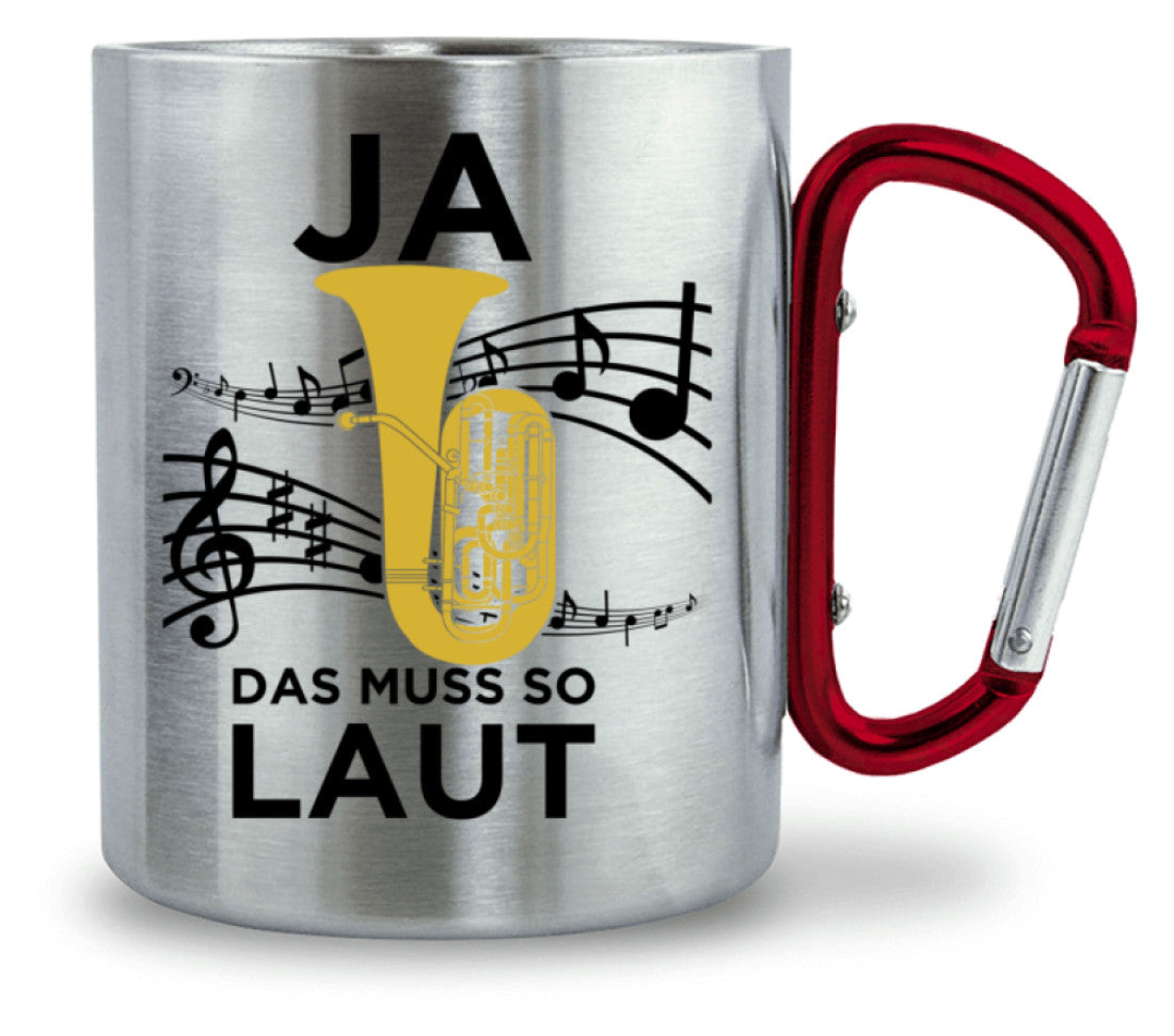 Edelstahl Tasse Tuba mit Karabiner