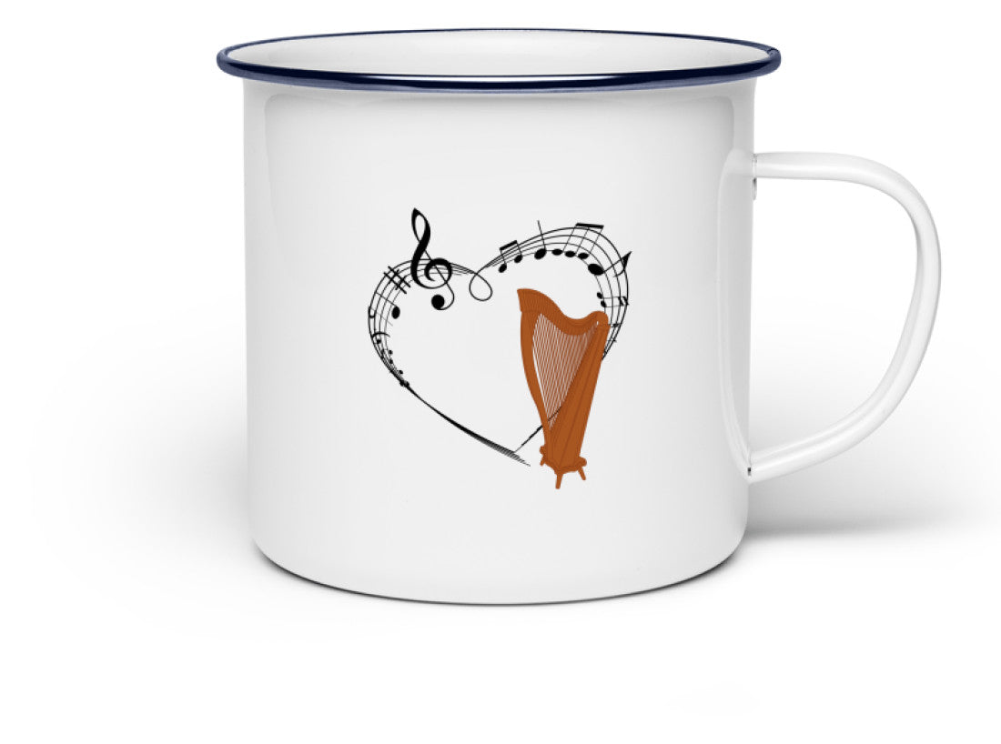 Emaille Tasse Harfe