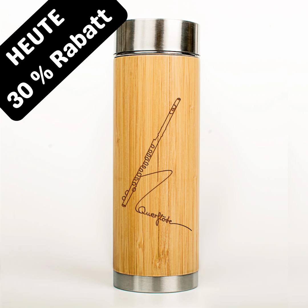Musiker Bio-Bambus Thermoskanne - One-Line