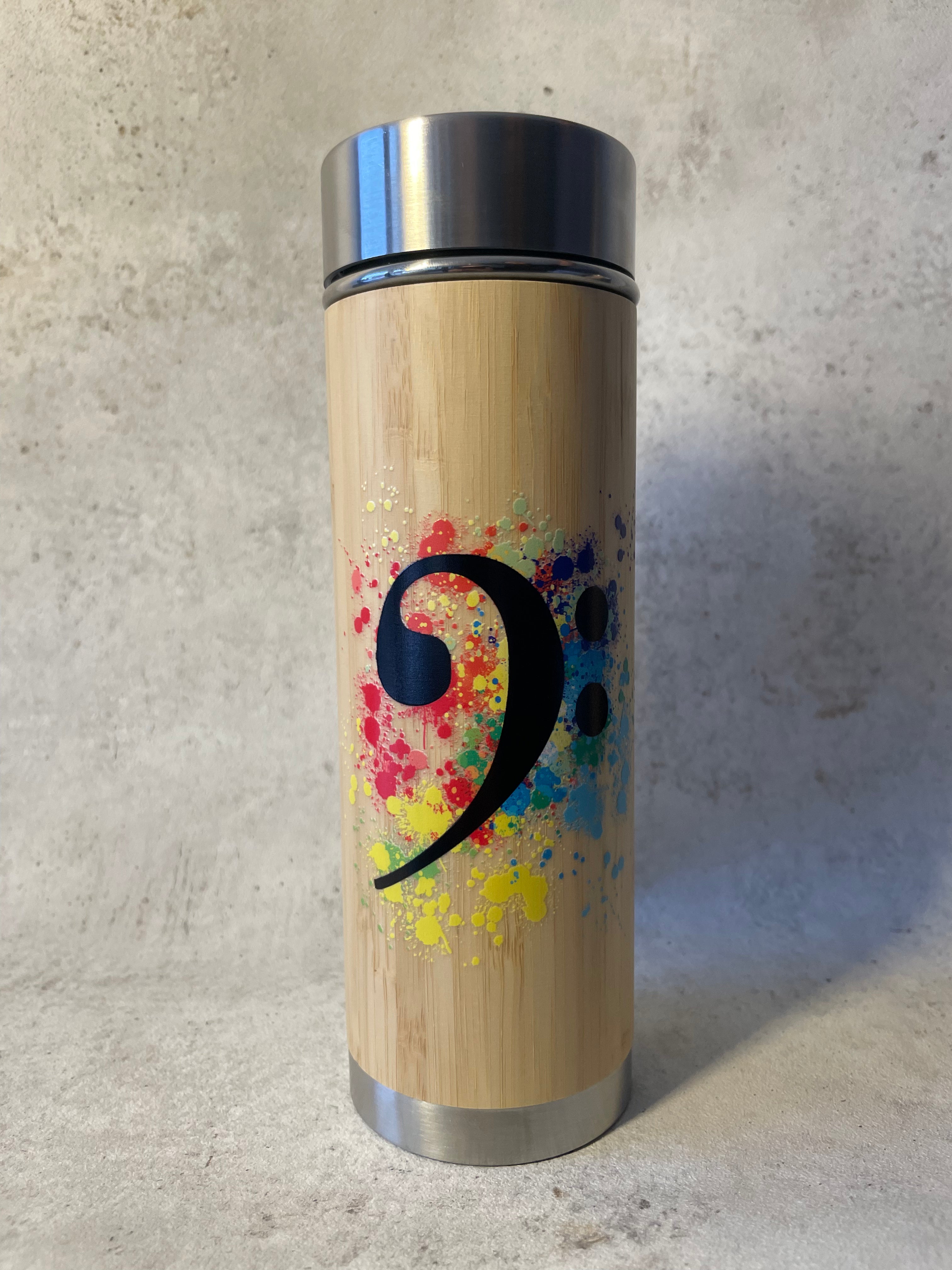 Farbenfrohe Splash - Bio-Bambus Thermoskanne