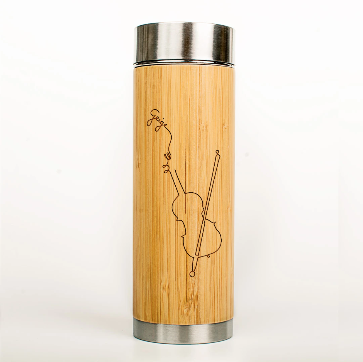 Musiker Bio-Bambus Thermoskanne - One-Line