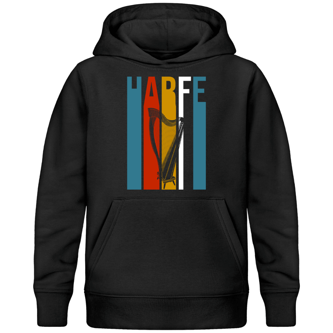 Harfe Retro Design – Premium Bio Kinder Hoodie