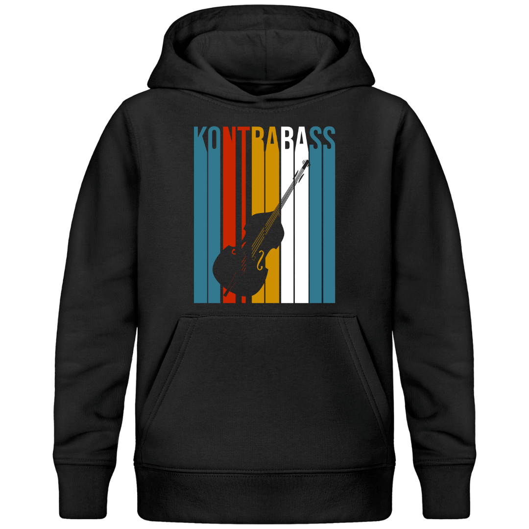 Kontrabass Retro Design – Premium Bio Kinder Hoodie