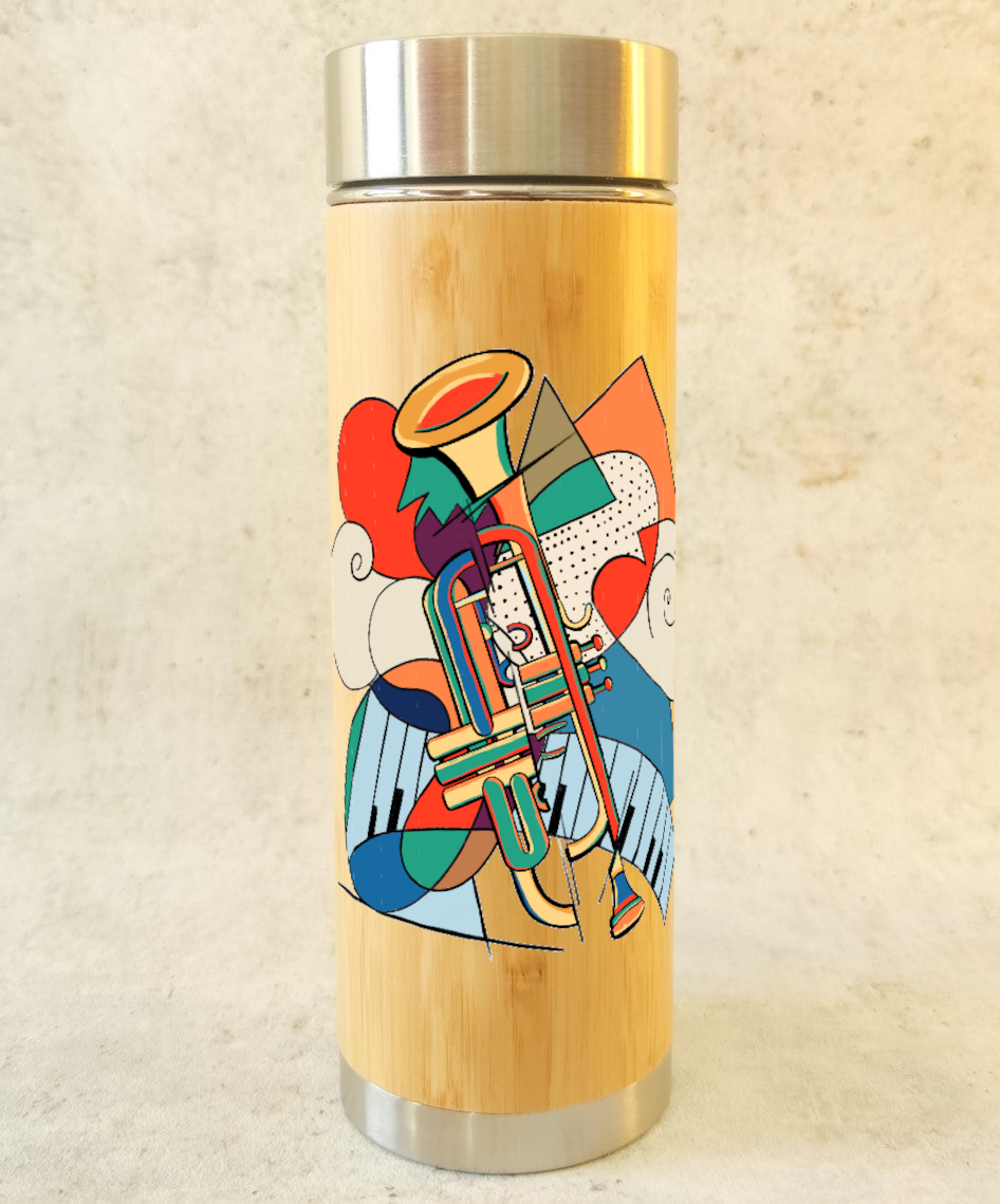 Trompete Modern Art - Bio-Bambus Thermoskanne