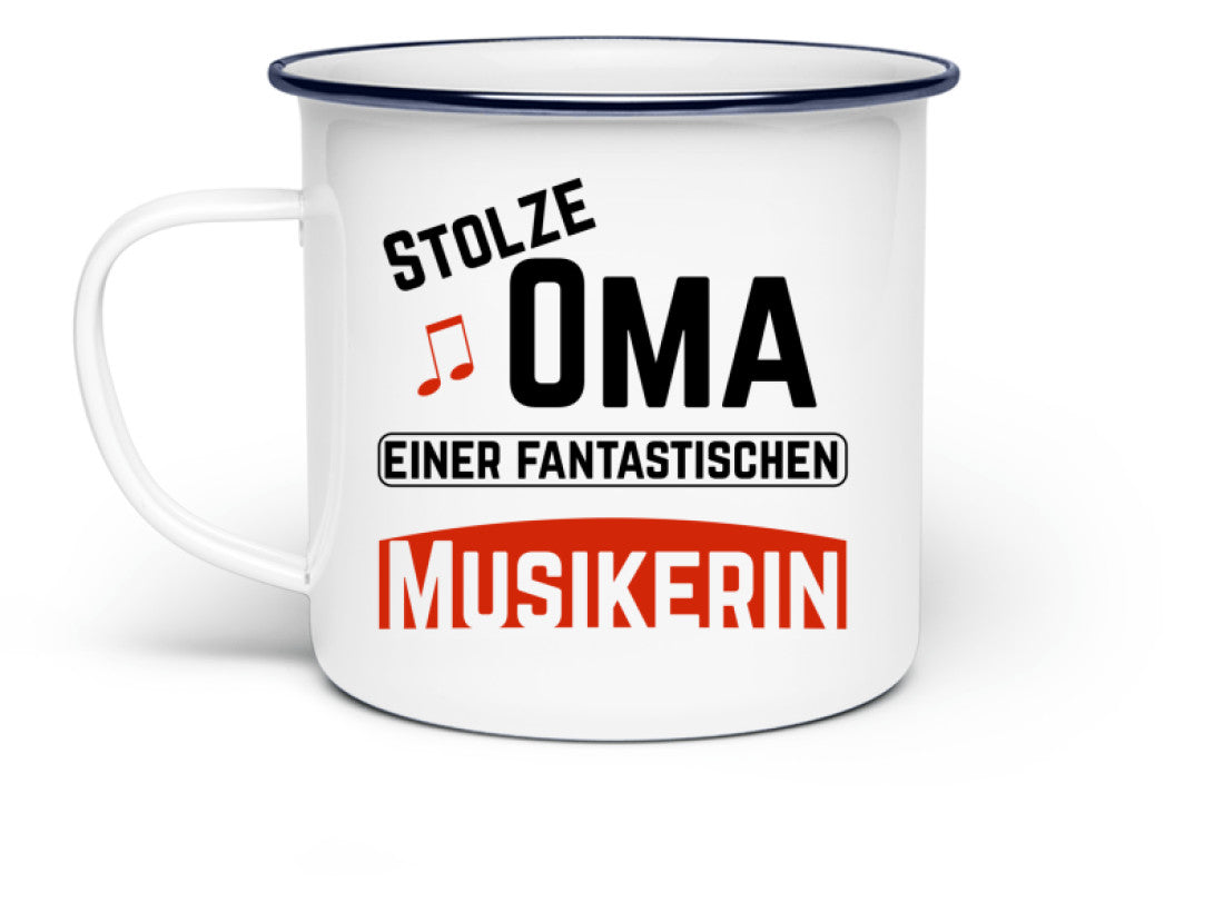 Emaille Tasse Musiker Oma