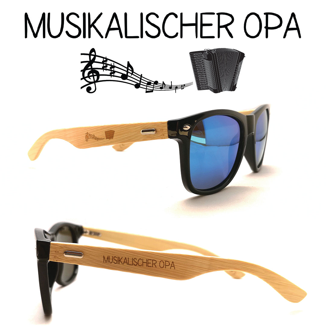 Musiker Sonnenbrille Akkordeon Opa