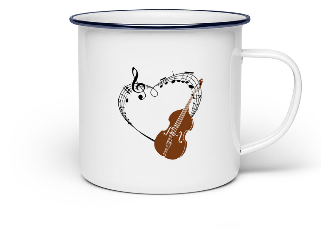 Kontrabass Emaille Tasse