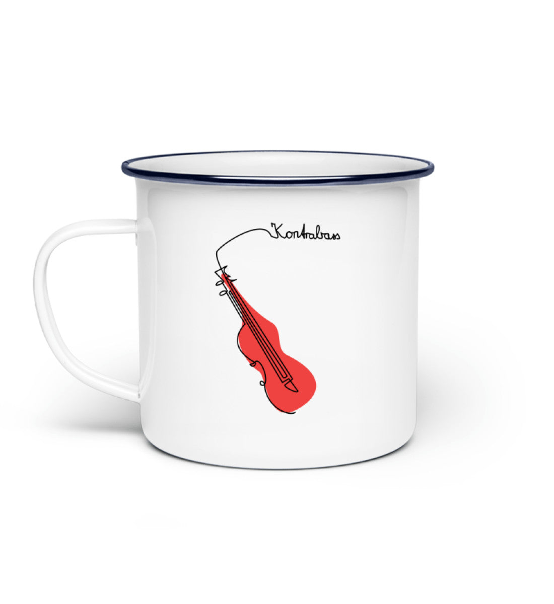 Kontrabass Emaille Tasse