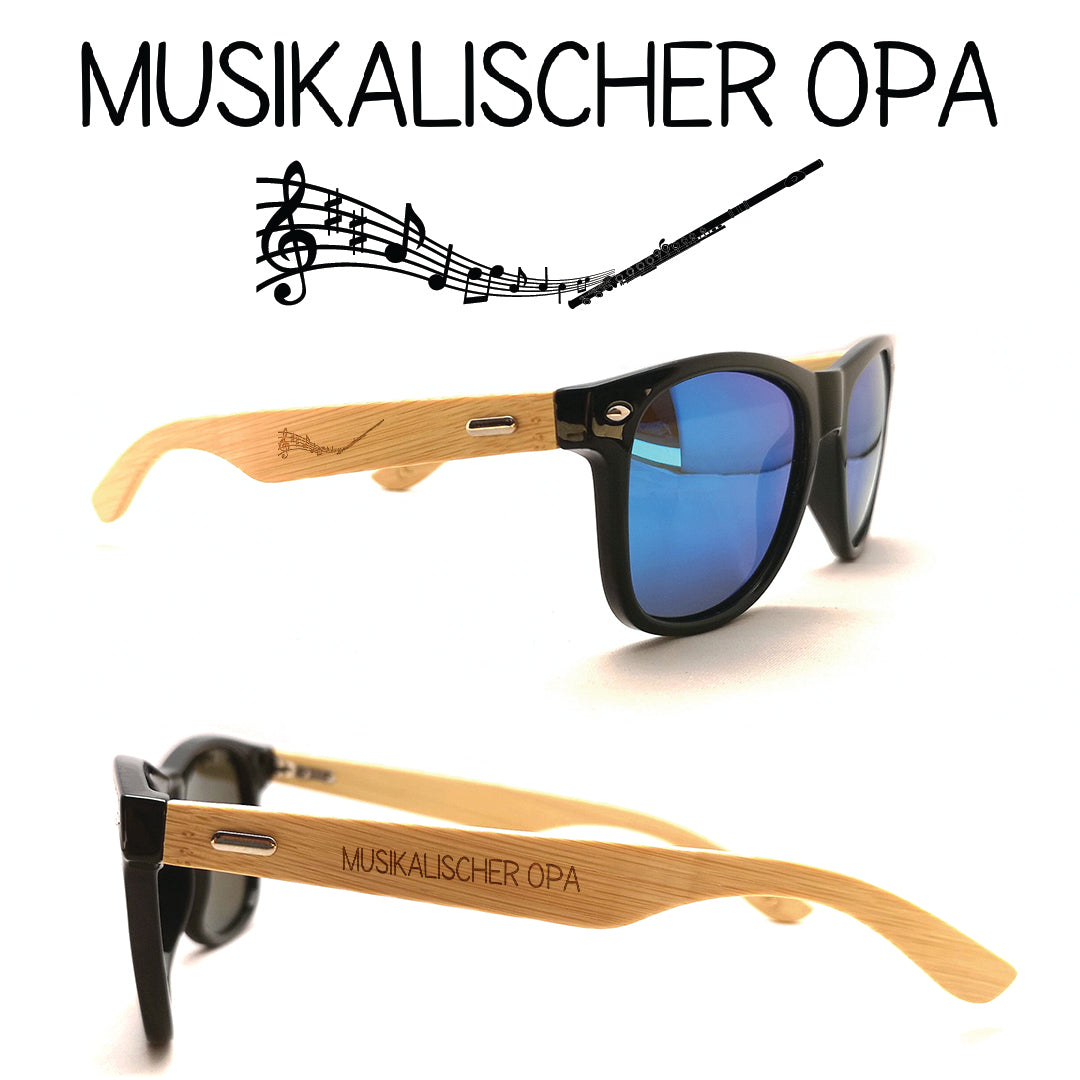 Musiker Sonnenbrillen Querflöte Opa