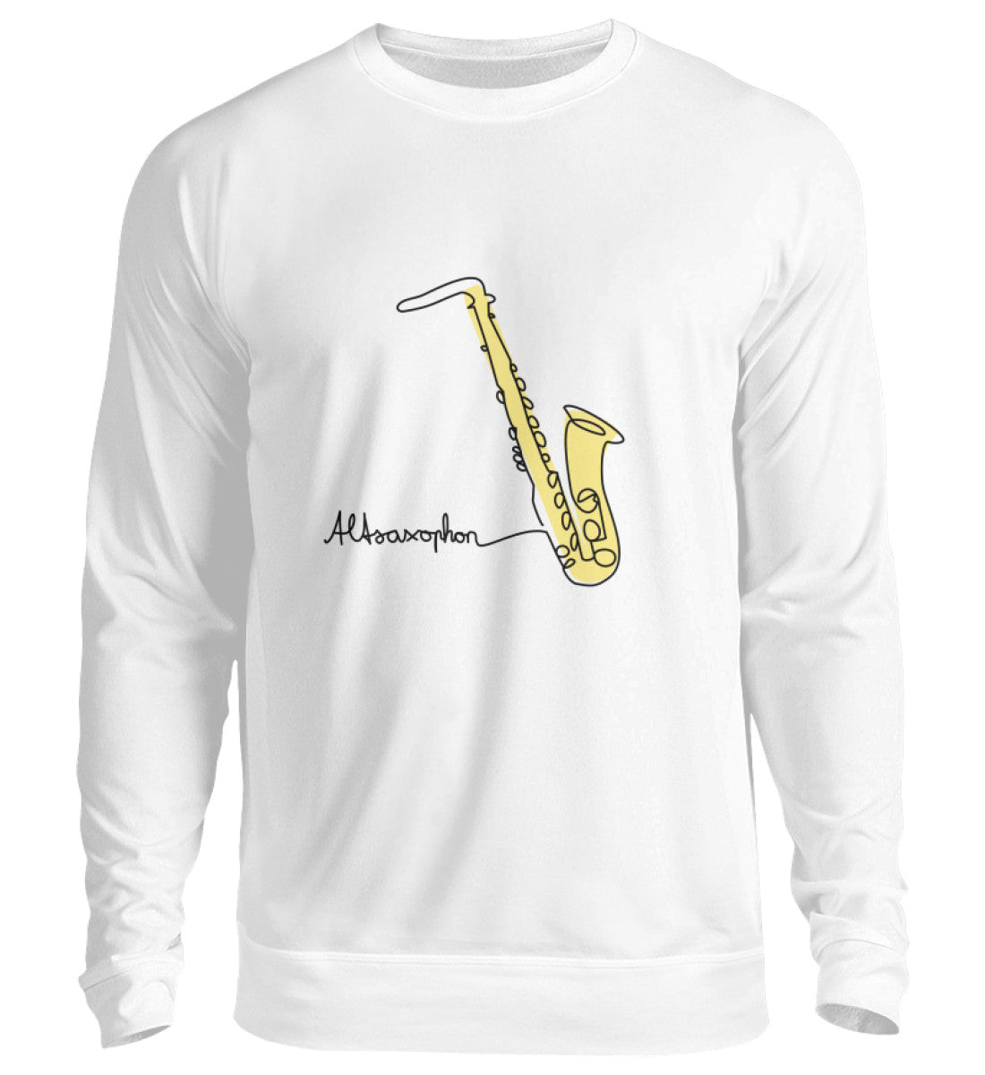 Alt-Saxophon Pullover weiß