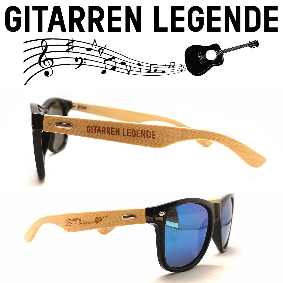 Sonnenbrille "Gitarren Legende" mit Bambus-Bügeln