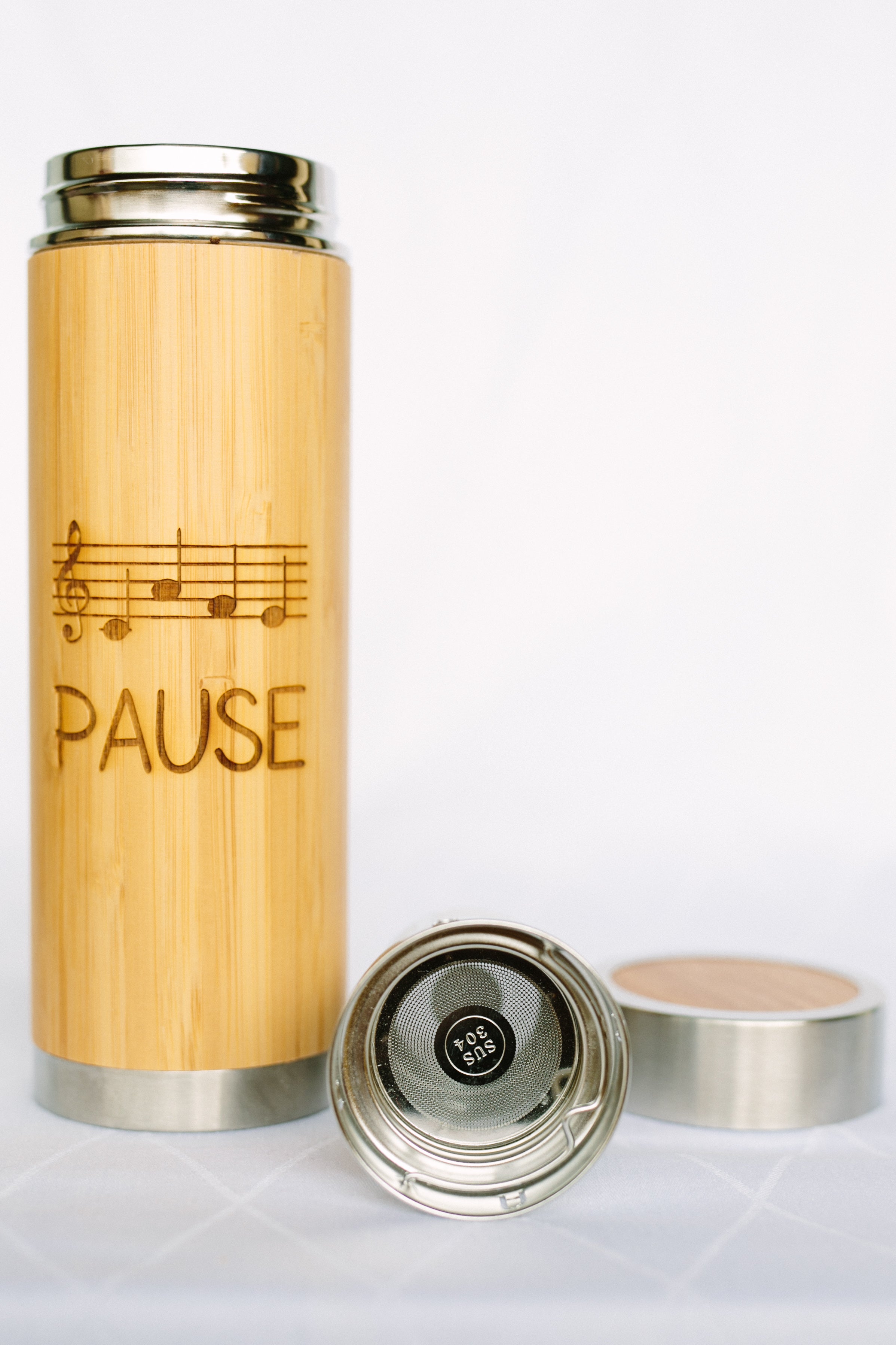Musiker Bio-Bambus-Thermoskanne "CAFE Pause"