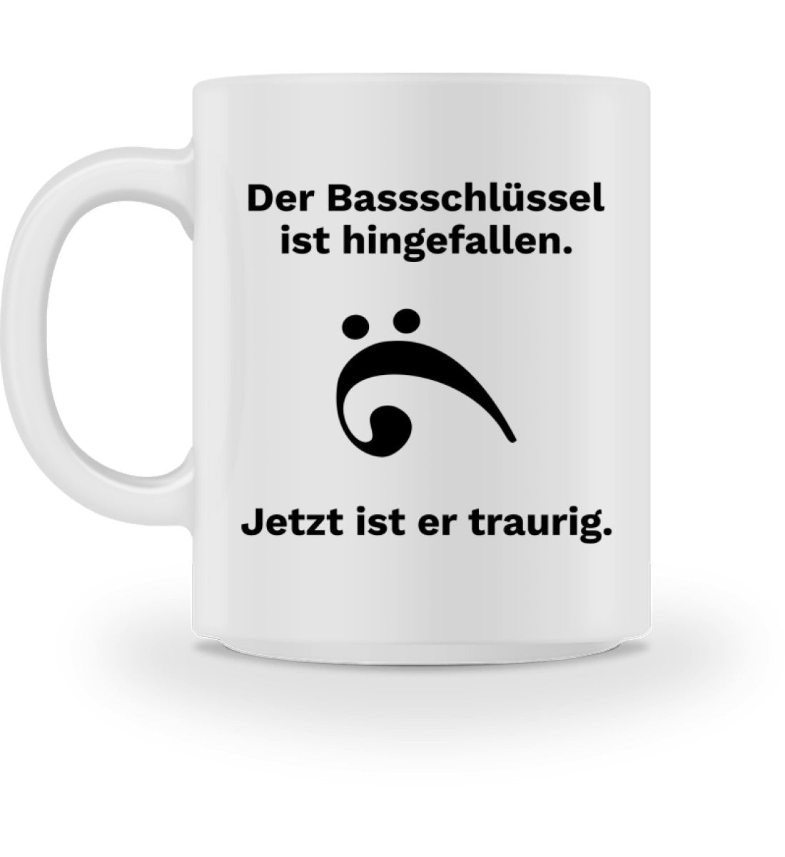 Lustige Musiker Tasse Bassschlüssel