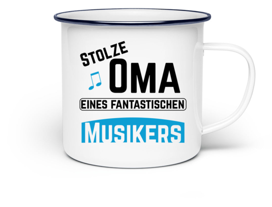 Emaille Tasse für die musikalische Oma