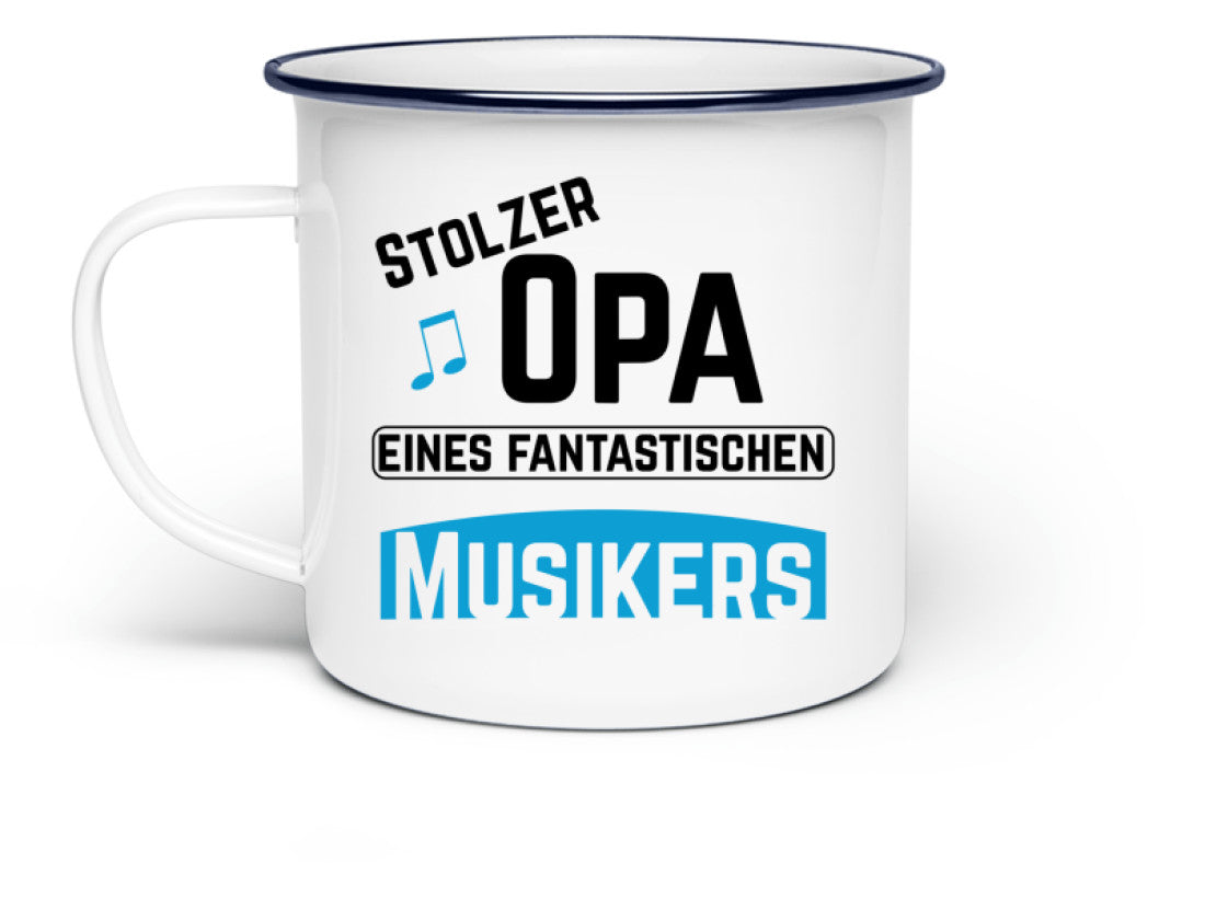 Emaille Tasse für die Stolze Opas Musiker