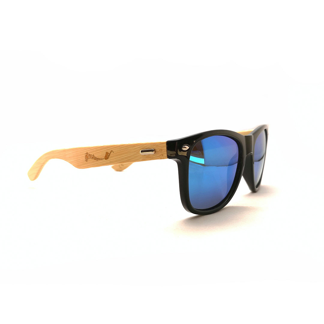 Sonnenbrille "Saxophon Legende" mit Bambus-Bügeln