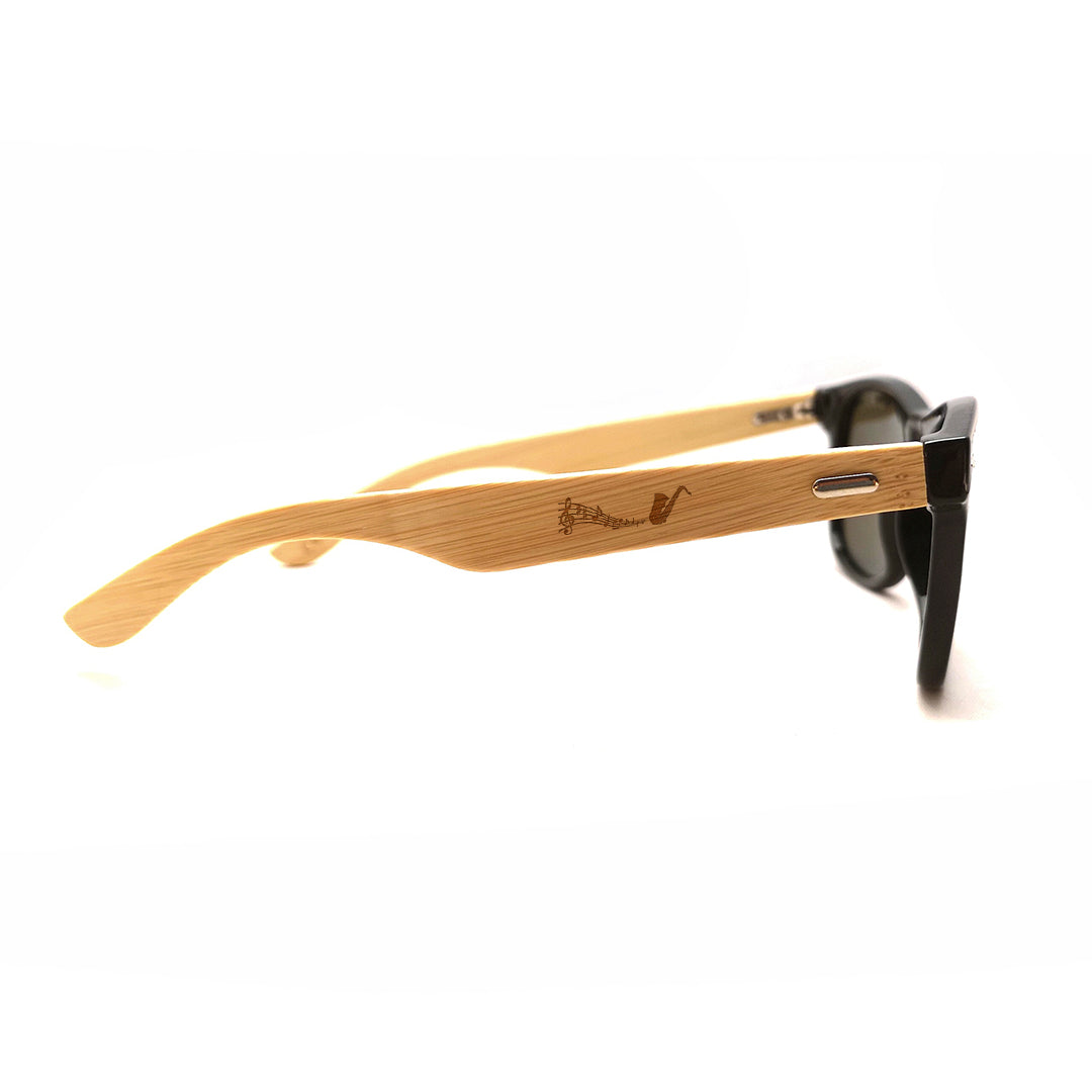Sonnenbrille "Saxophon Legende" mit Bambus-Bügeln